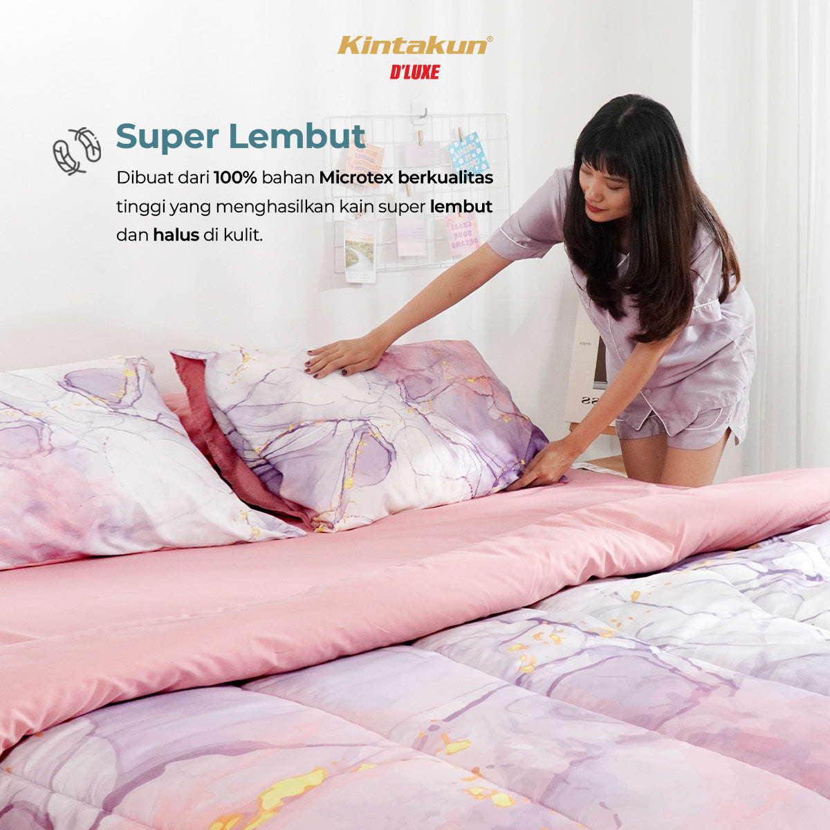 Kintakun Dluxe Bedcover Set Fitted Zola Tinggi 25 cm