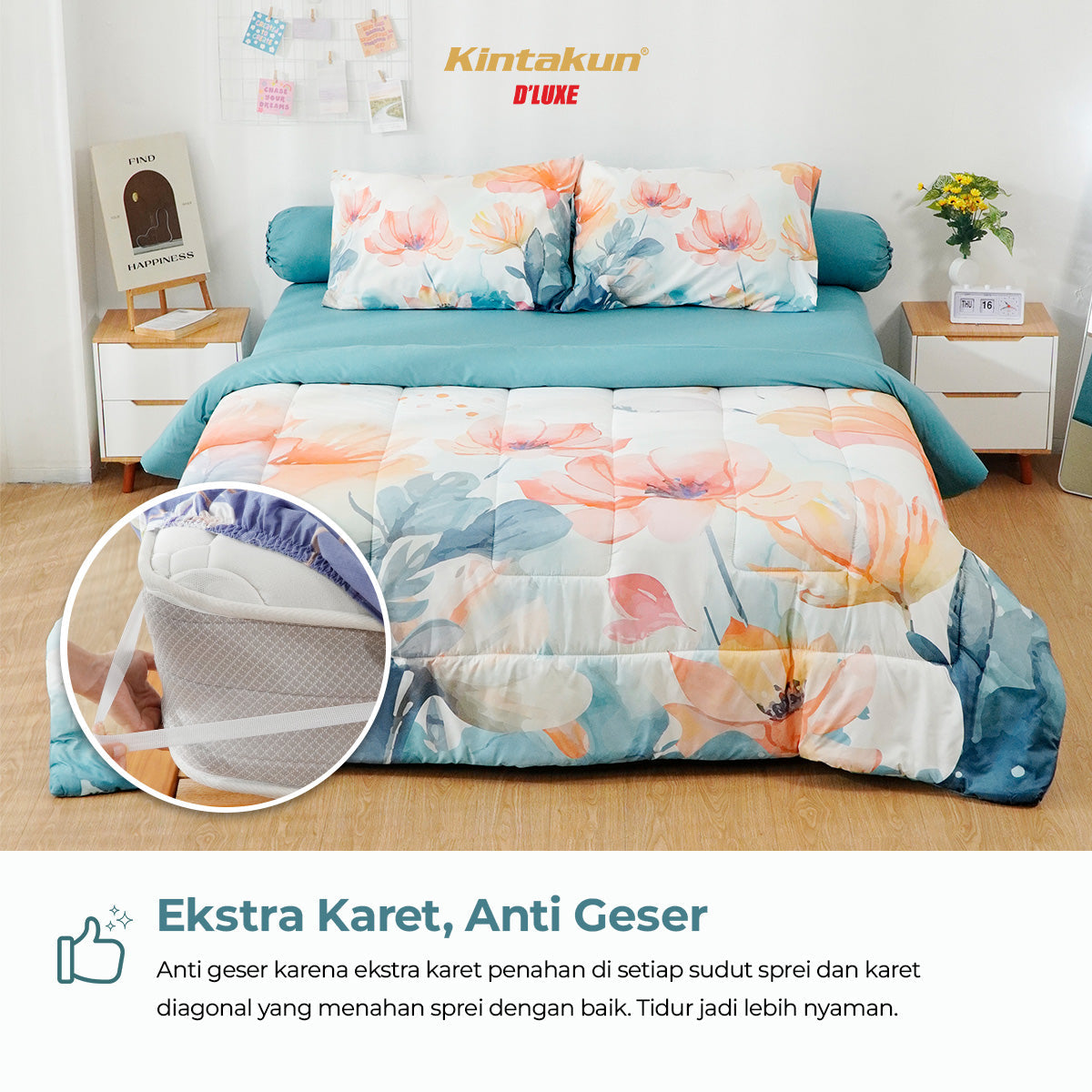 Kintakun Dluxe Bedcover Set Fitted Nami Tinggi 25 cm
