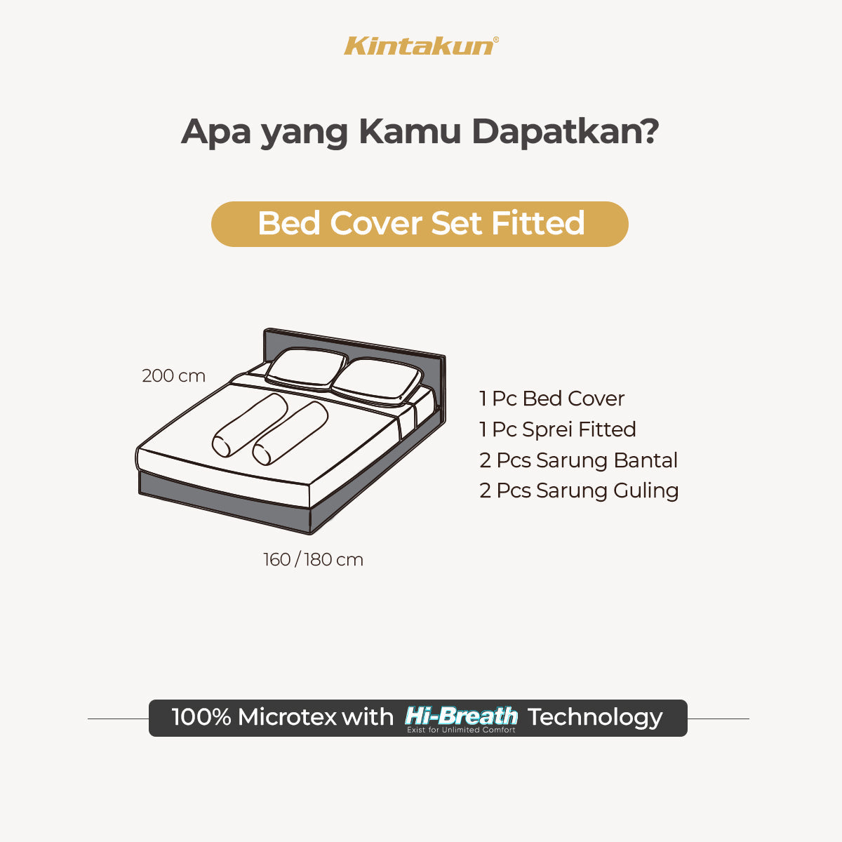 Kintakun Dluxe Bedcover Set Fitted Nami Tinggi 25 cm