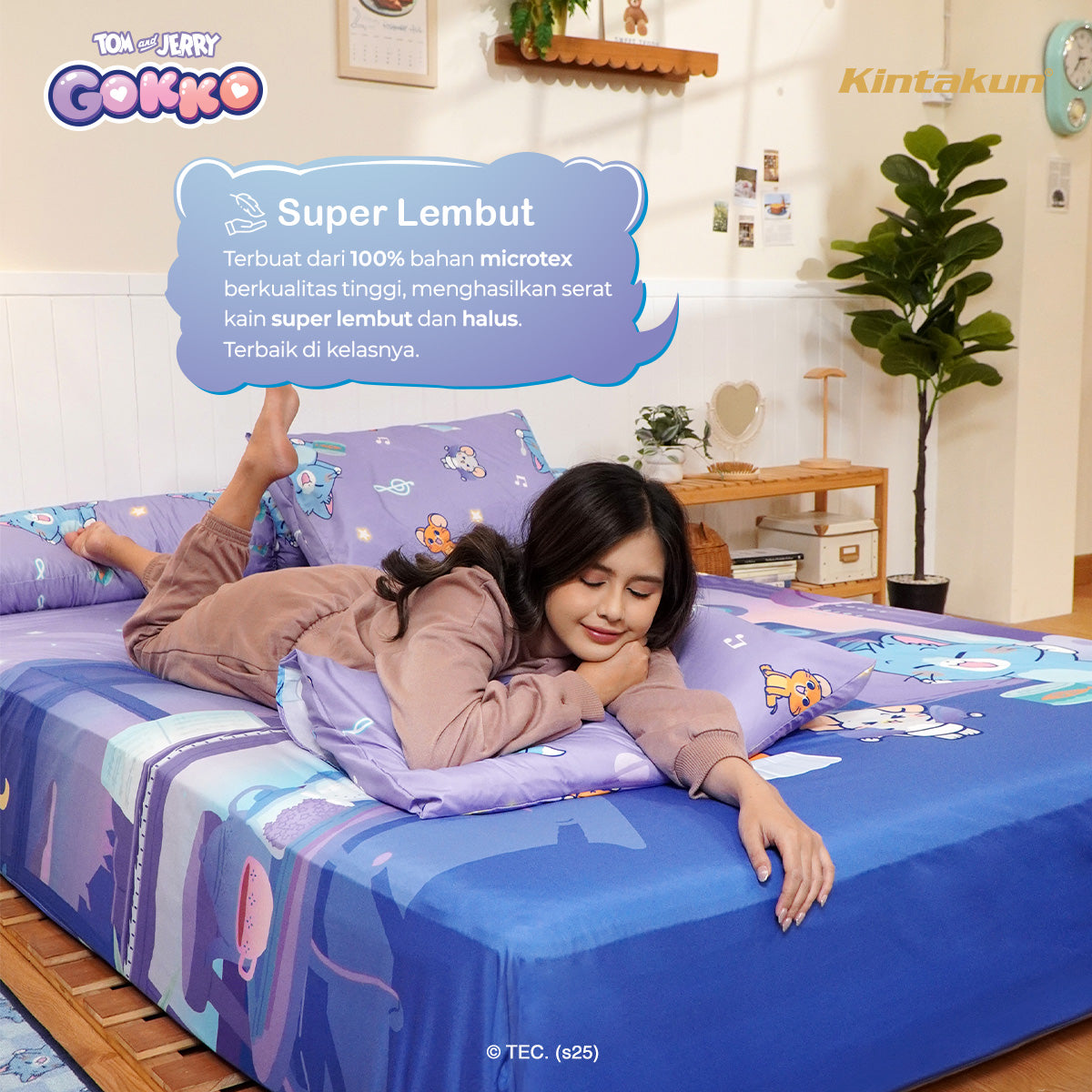 Kintakun Tom And Jerry Gokko Series Sprei Set Dluxe Microfiber 25 cm Twinkle Time