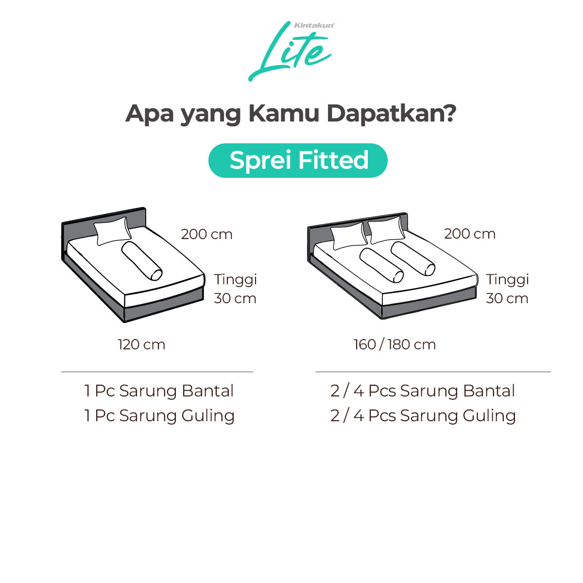 Kintakun Lite Sprei Fitted B4 Zanisa Tinggi 30cm