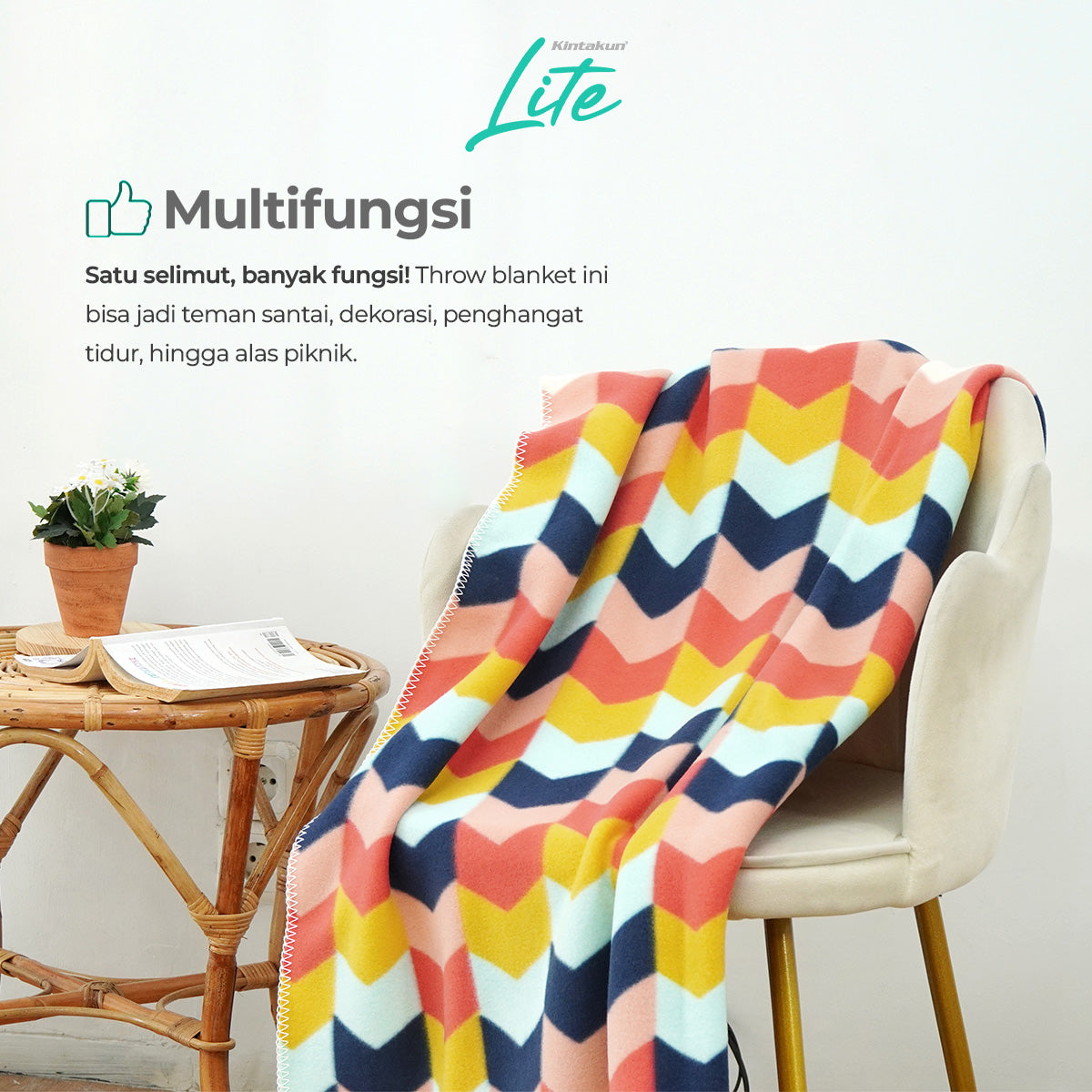 Kintakun Lite Throw Blanket 120 x 150 Motif Mazaya