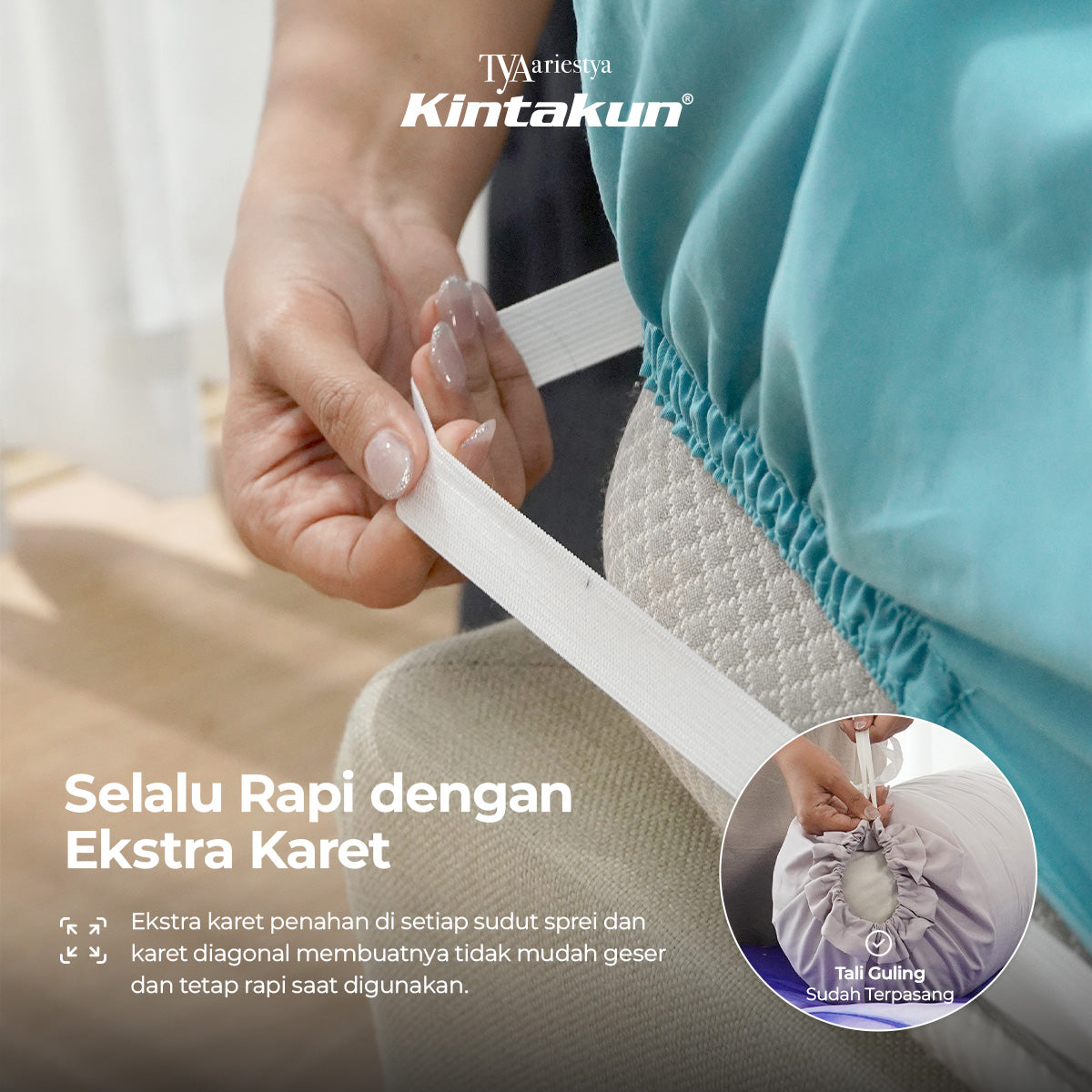 Kintakun Dluxe Bed Cover Set Fitted Digital Printing Ukuran 180 x 200