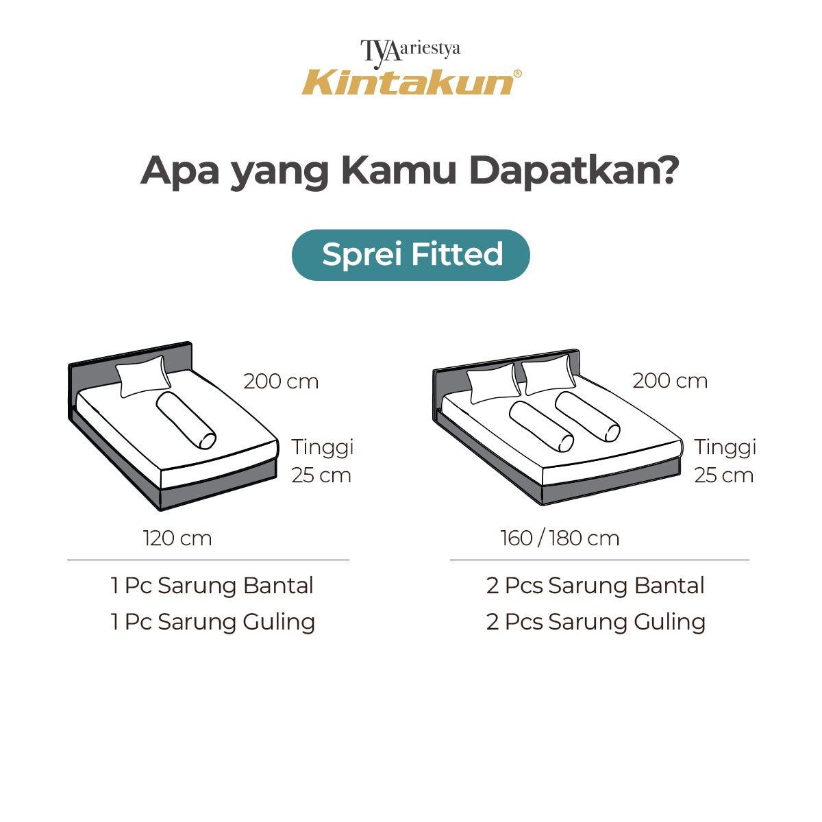 Kintakun Dluxe Sprei Set Fitted Digital Printing Tya Tinggi 25 cm