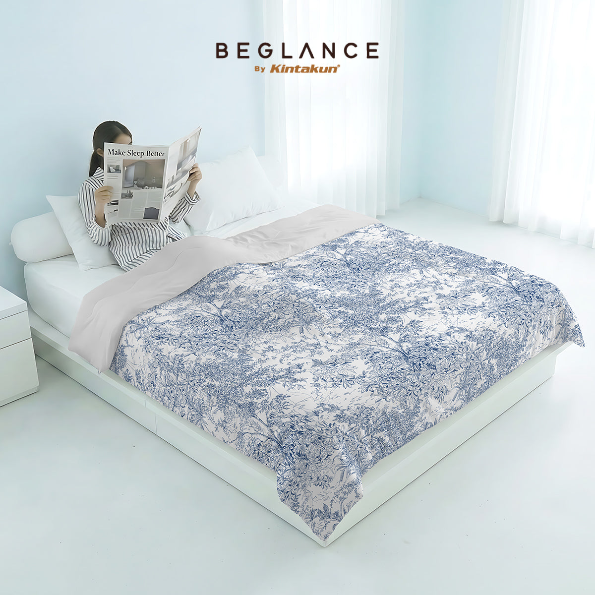 Beglance Max Cool Blanket 150 x 200cm Motif Jardin Clair