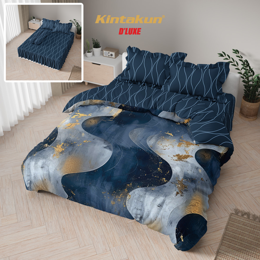 Kintakun Dluxe Bedcover Set Rumbai Digital Print Tinggi 39 cm Varian Motif