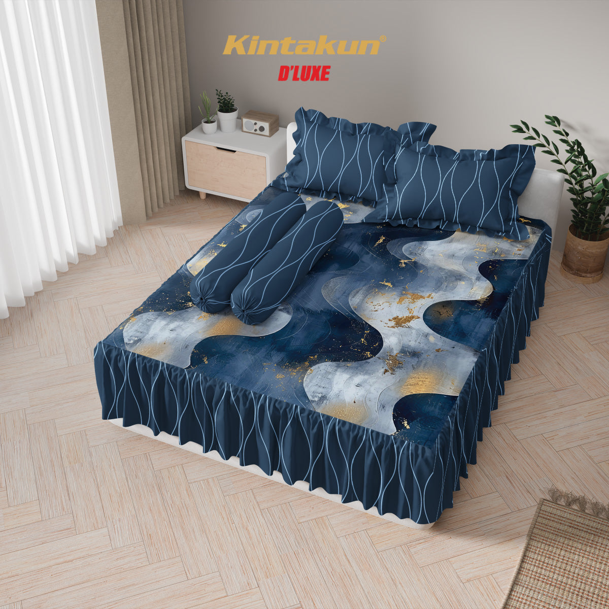 Kintakun Dluxe Sprei Set Rumbai Digital Printing Motif Jasper Tinggi 3 ...
