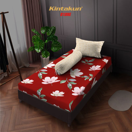 Kintakun Dluxe Sprei Fitted 120 Motif Bunga Tinggi 20 cm