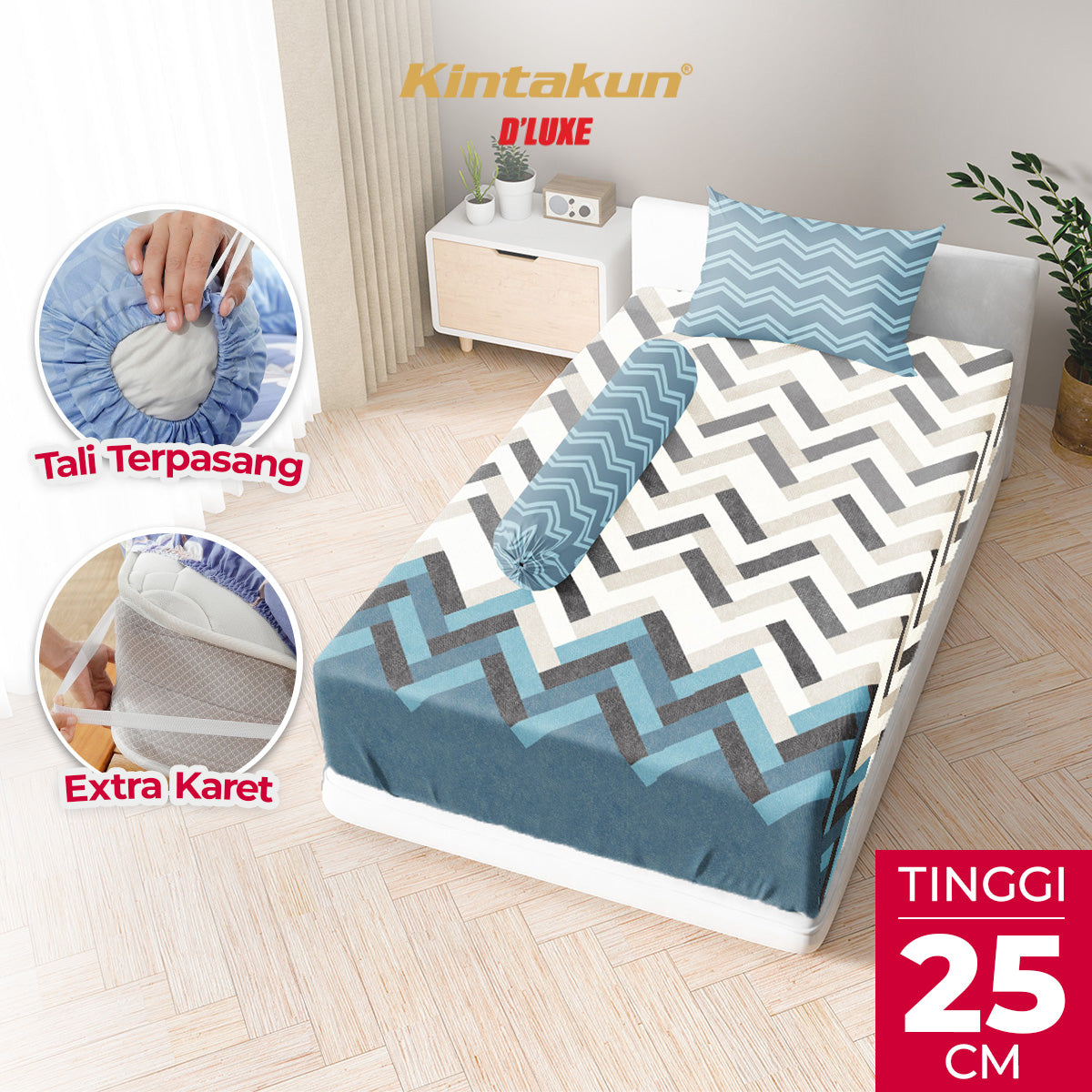 Kintakun Dluxe Sprei Fitted Jovita Tinggi 25cm