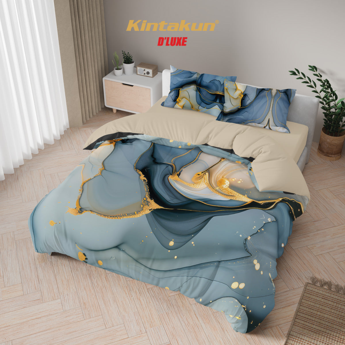 Kintakun Dluxe Bedcover Set Fitted Kogane Tinggi 25 cm