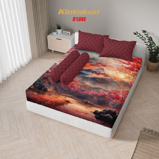 Kintakun Dluxe Sprei Set Fitted Digital Printing Motif Kyoto Tinggi 25 cm