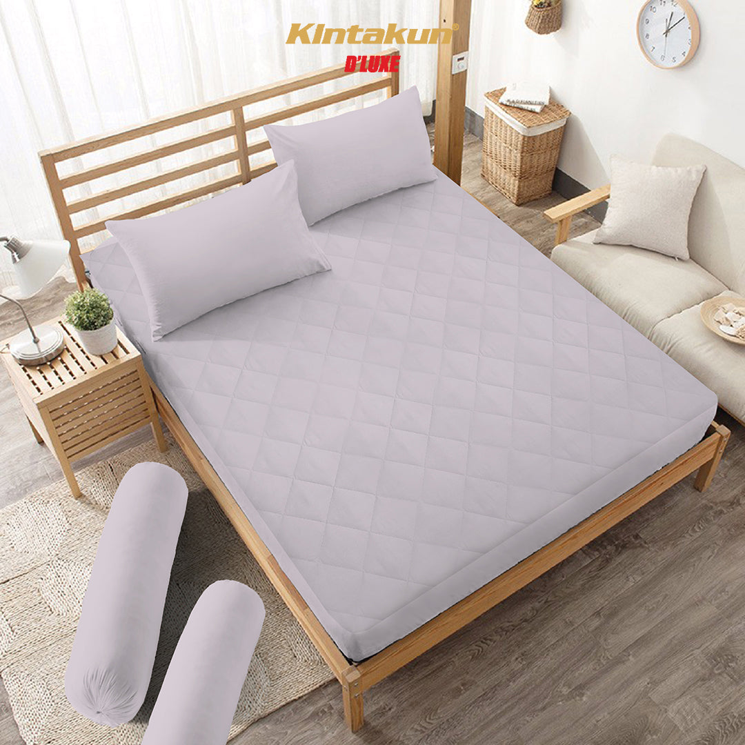 Kintakun DLUXE Sprei Quilt Microtex Matrass Korea (2in1) Tinggi 30cm Varian Lilac Gray