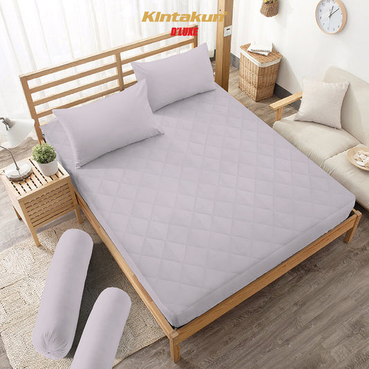 Kintakun DLUXE Sprei Quilt Microtex Matrass Korea (2in1) Tinggi 30cm Varian Lilac Gray
