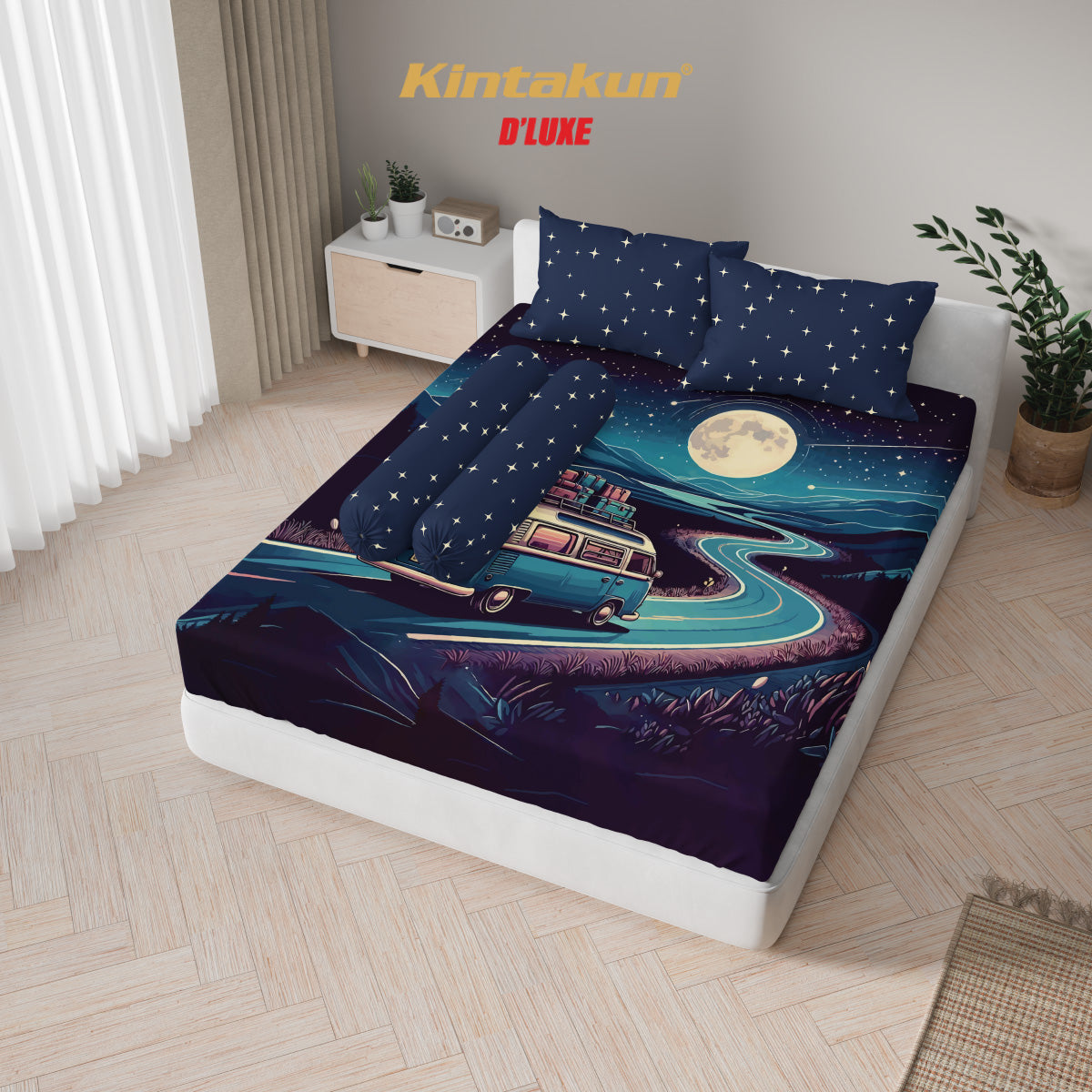 Kintakun Wedding Hampers Sprei Set Digital Print Ukuran 160 / 180 Tinggi 25 cm