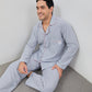 Cottonbee One Set Piyama Katun Pria Varian Blue Panna