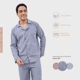 Cottonbee One Set Piyama Katun Pria Varian Midnight Custard