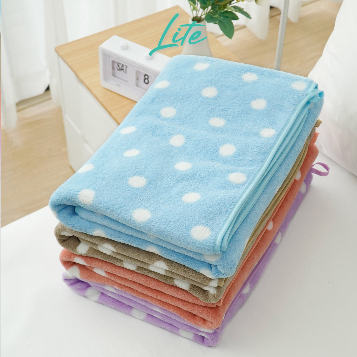 Kintakun Lite Coral Fleece Print Towel 70 x 140cm Mandy