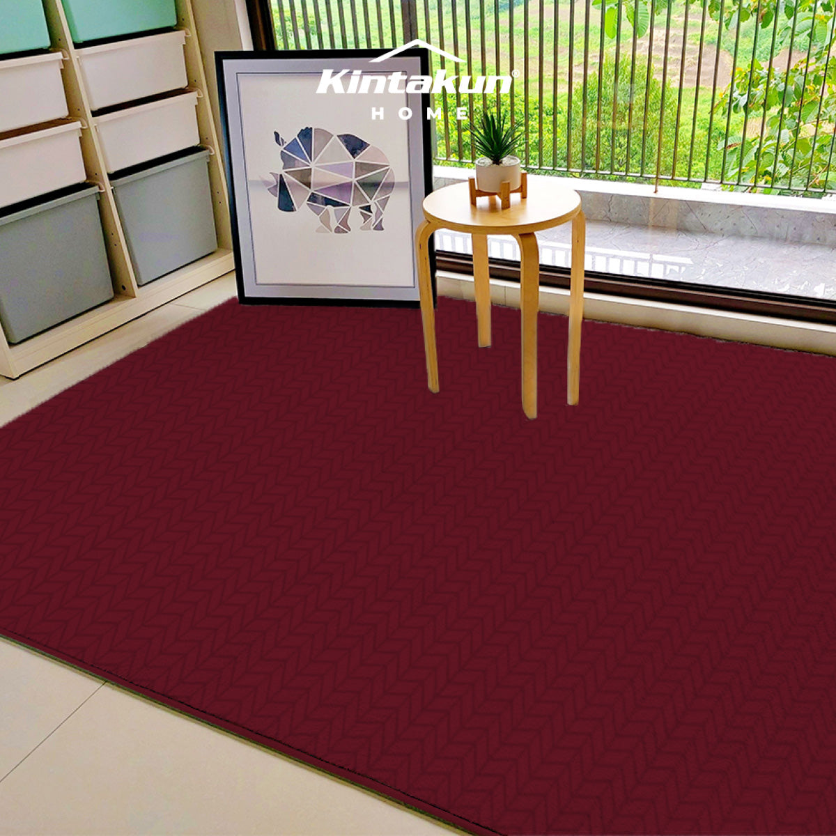 Kintakun Home Karpet Selimut Busa Jacquard 150 x 200 cm Merlot