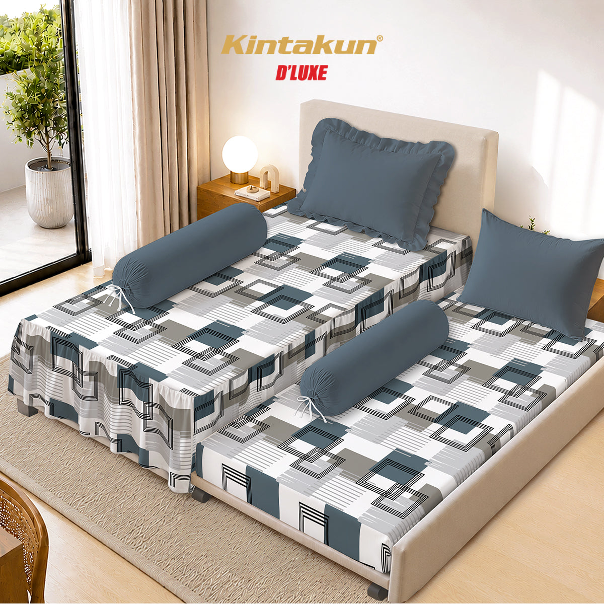 Kintakun Dluxe Sprei Duo 2in1 Tinggi 30cm Motif Milano