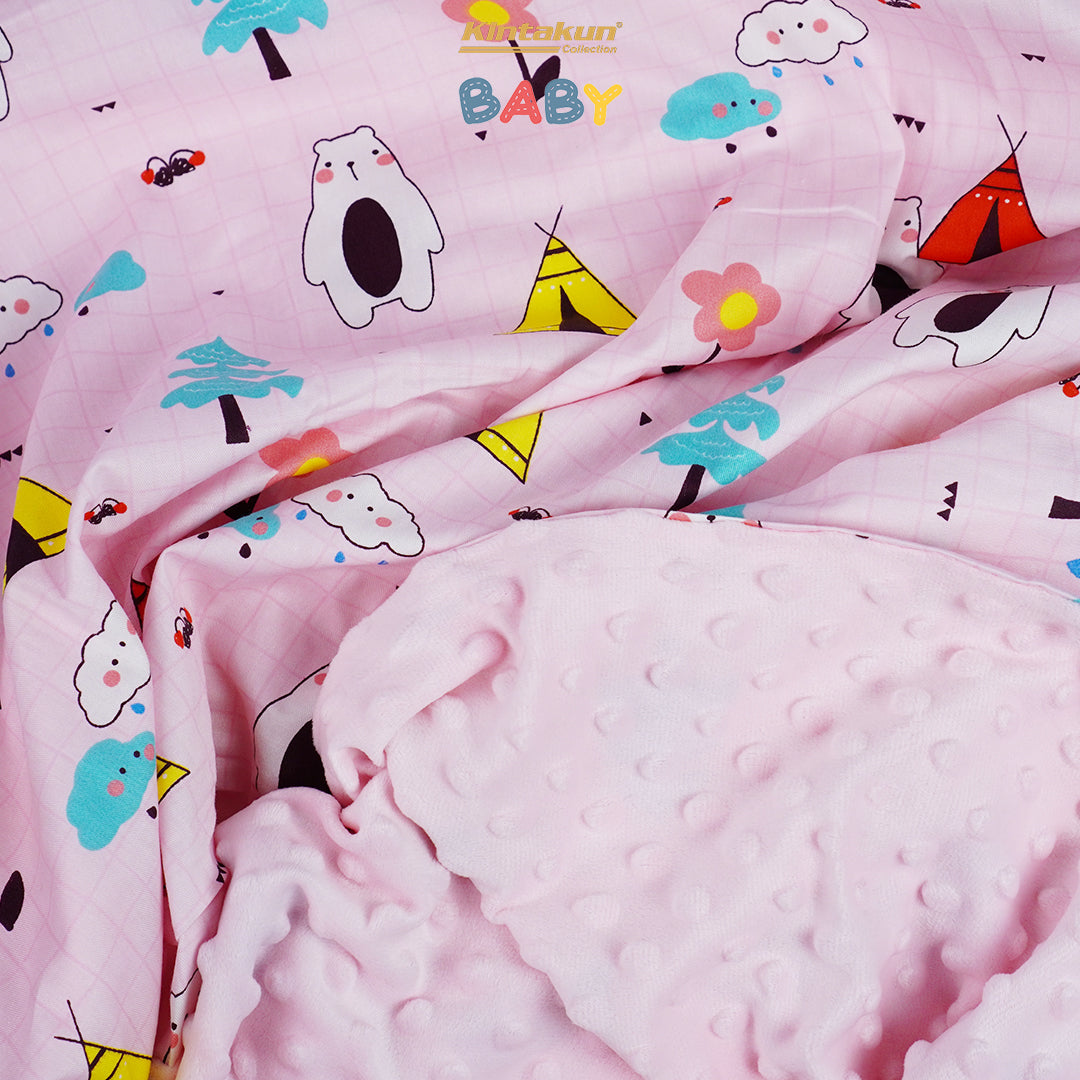 Kintakun Baby Minky Dot Blanket Selimut Bayi 110 x 150 Varian Warna