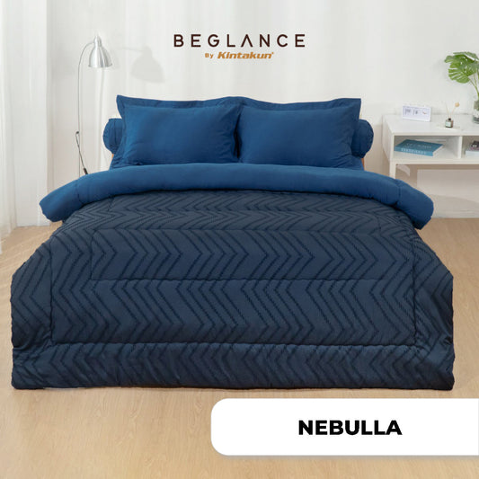 Beglance Bedcover Set Fitted Microtex Nebulla Premium Microsuede 30cm