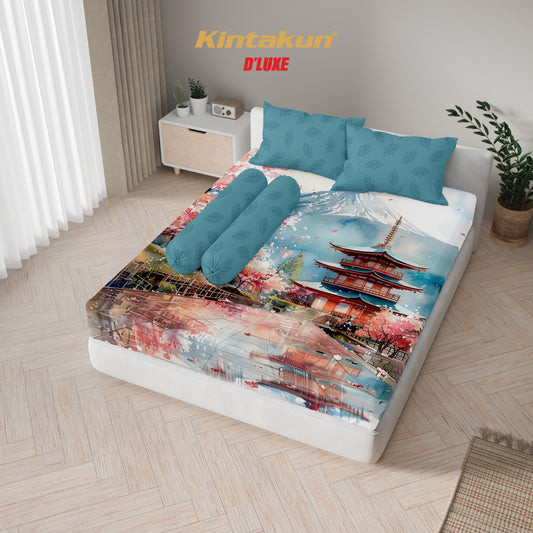 Kintakun Dluxe Sprei Set Fitted Digital Printing Motif Nuca Tinggi 25 cm