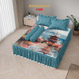 Kintakun Dluxe Sprei Set Rumbai Digital Printing Motif Nuca Tinggi 39 cm