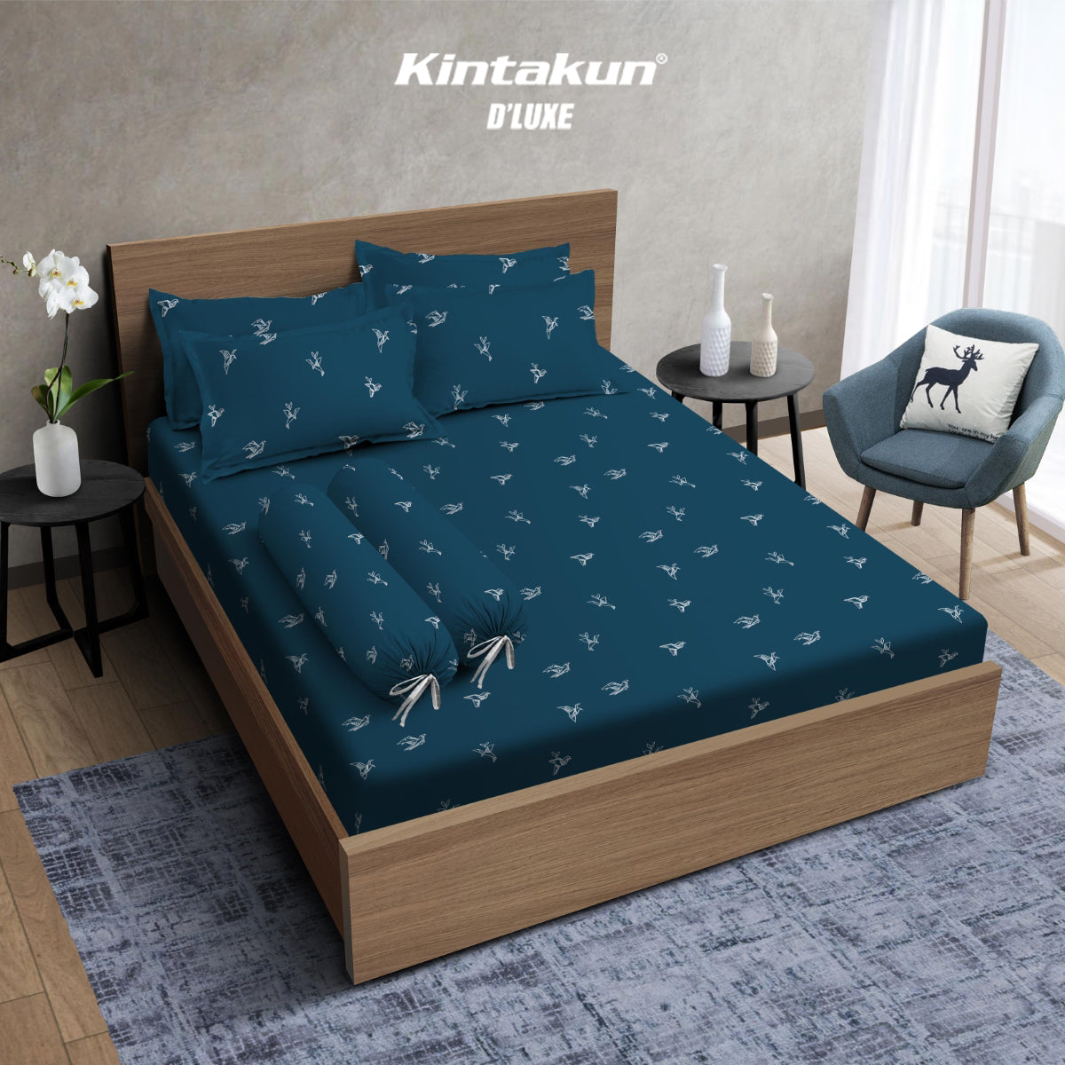 Kintakun Dluxe Gold Sprei Fitted Motif Nathan Tinggi 30 cm