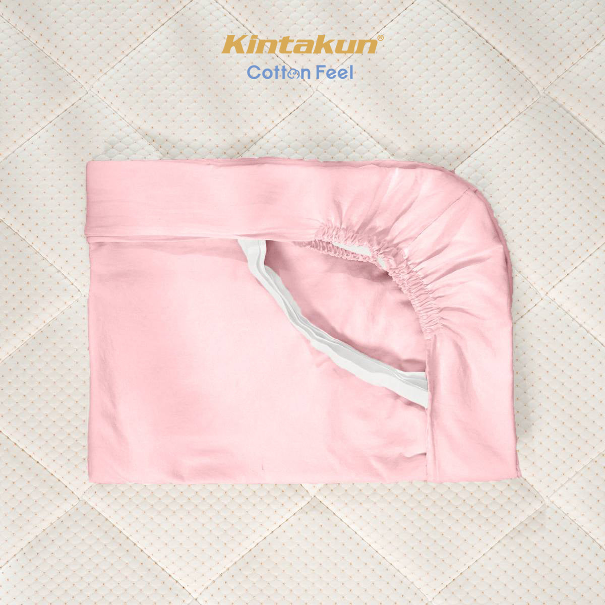 Kintakun Cotton Feel Mix & Match Sprei Pocket Varian Petal Pink Tinggi 30 cm
