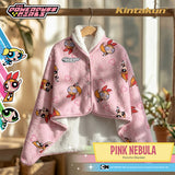 Kintakun DLUXE Poncho Blanket Jaket The Powerpuff Girl Motif Pink Nebula