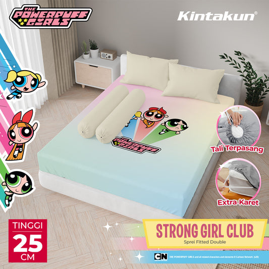 Kintakun DLUXE Sprei Fitted 25cm The Powerpuff Girls Motif Strong Girls Club Varian Size