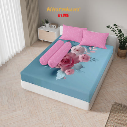 Kintakun Dluxe Sprei Set Fitted Digital Printing Motif Primarosa Tinggi 25 cm