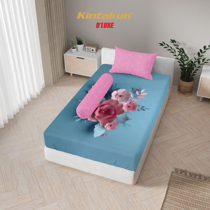 Kintakun Dluxe Sprei Set Fitted Digital Printing Motif Primarosa Tinggi 25 cm