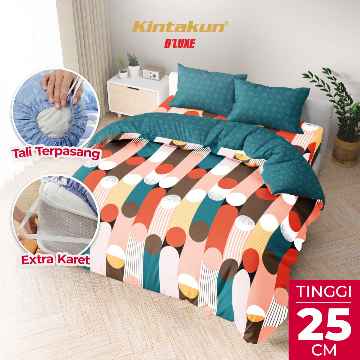Kintakun Dluxe Bedcover Set Fitted Rayhan Tinggi 25cm