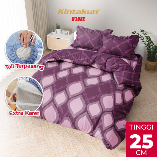 Kintakun Dluxe Bedcover Set Rumbai Rosalva Tinggi 25cm
