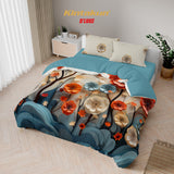 Kintakun Dluxe Bed Cover Set Fitted Digital Printing Motif Rosetta Tinggi 25 cm