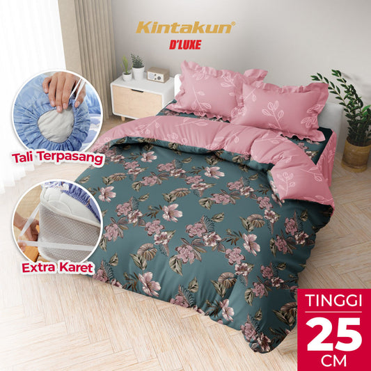 Kintakun Dluxe Bedcover Set Rumbai Safira Tinggi 25cm