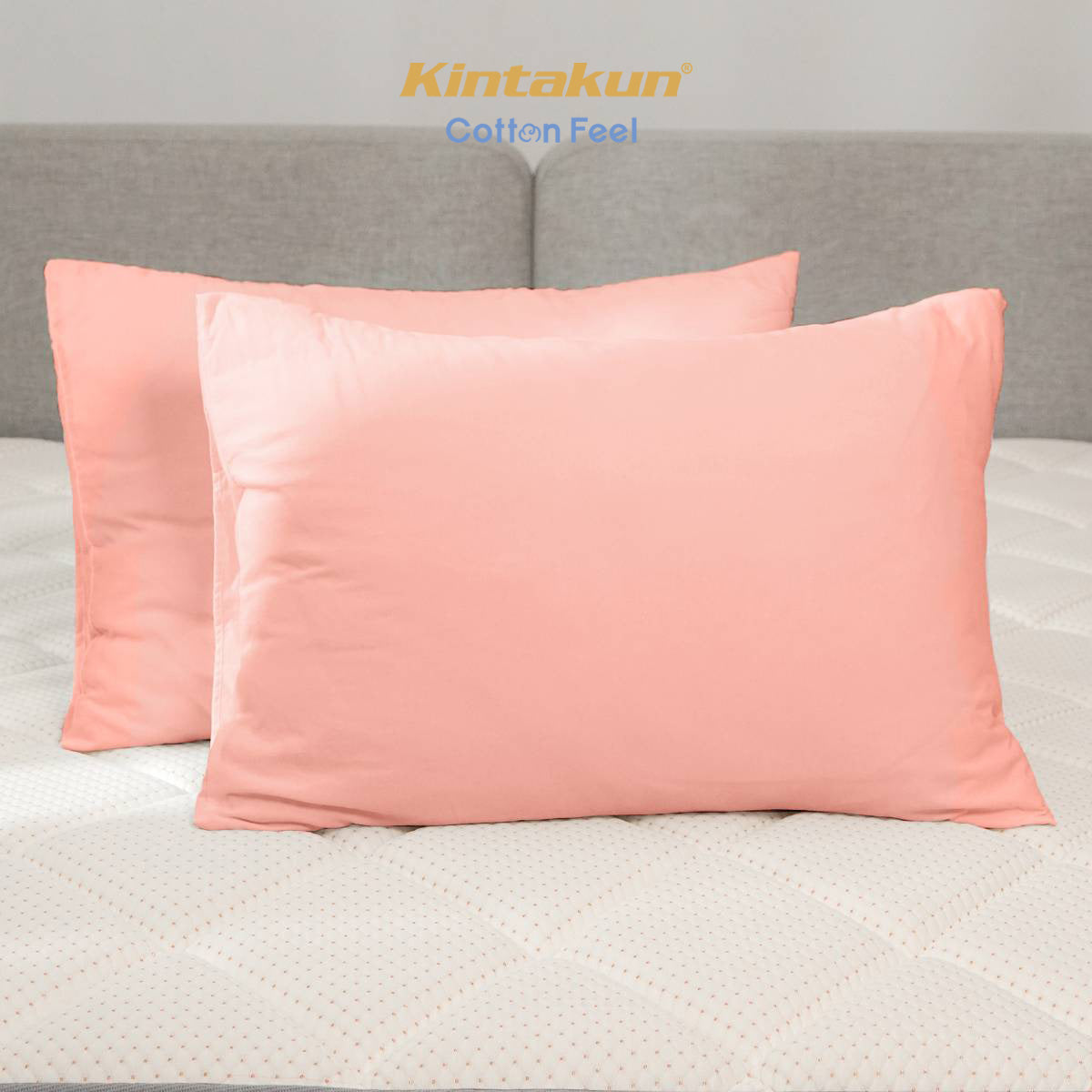 Kintakun Cotton Feel Mix & Match Sprei Pocket Varian Salmon Tinggi 30 cm