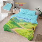 Kintakun Dluxe Bed Cover Set Fitted Digital Printing Motif Sayaka Tinggi 25 cm