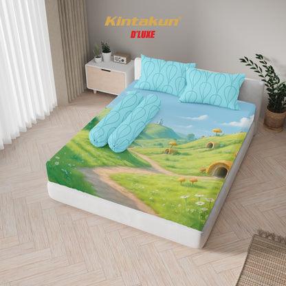 Kintakun Dluxe Sprei Set Fitted Digital Printing Motif Sayaka Tinggi 25 cm