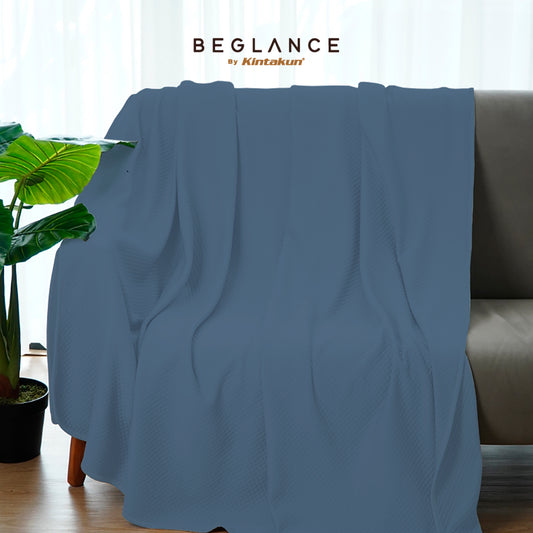 Beglance Poly Diamond Knit Blanket 150 x 195 Skyway