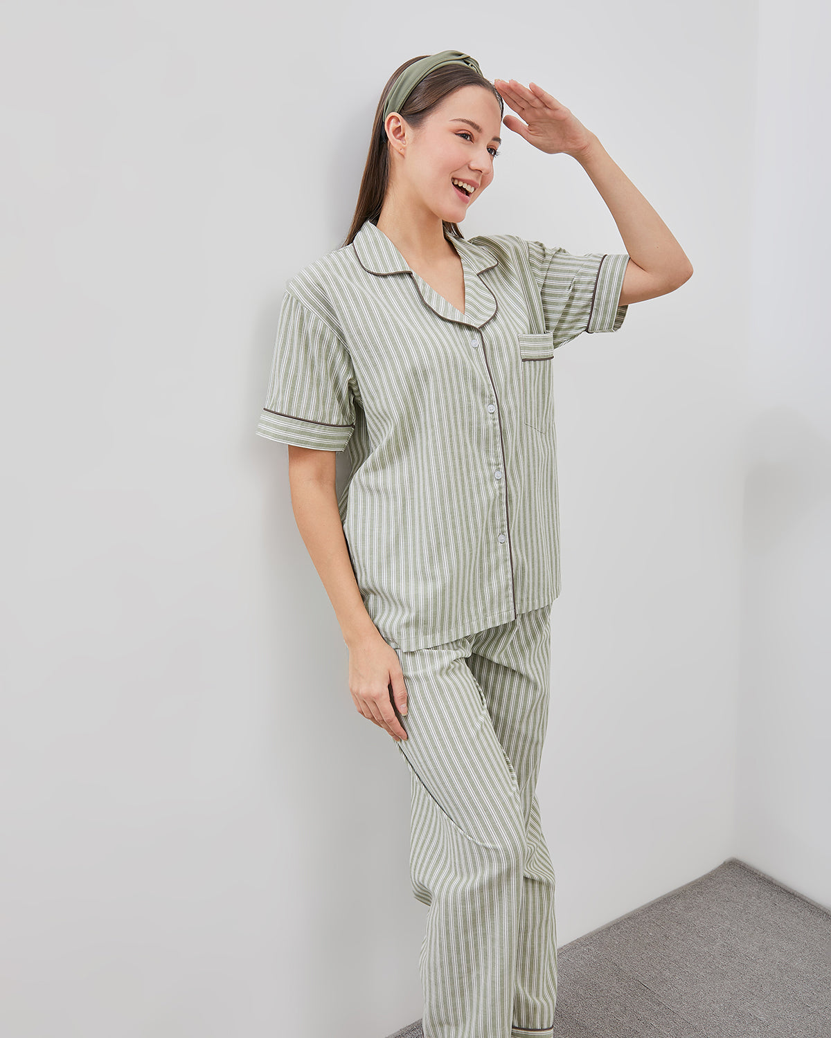 Cottonbee One Set Piyama Katun Wanita Varian Lemon Grass