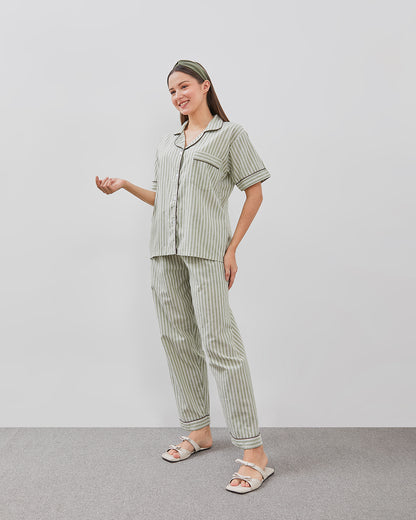 Cottonbee One Set Piyama Katun Wanita Varian Lemon Grass