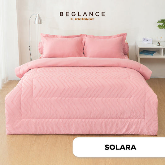 Beglance Bedcover Set Fitted Microtex Solara Premium Microsuede 30cm