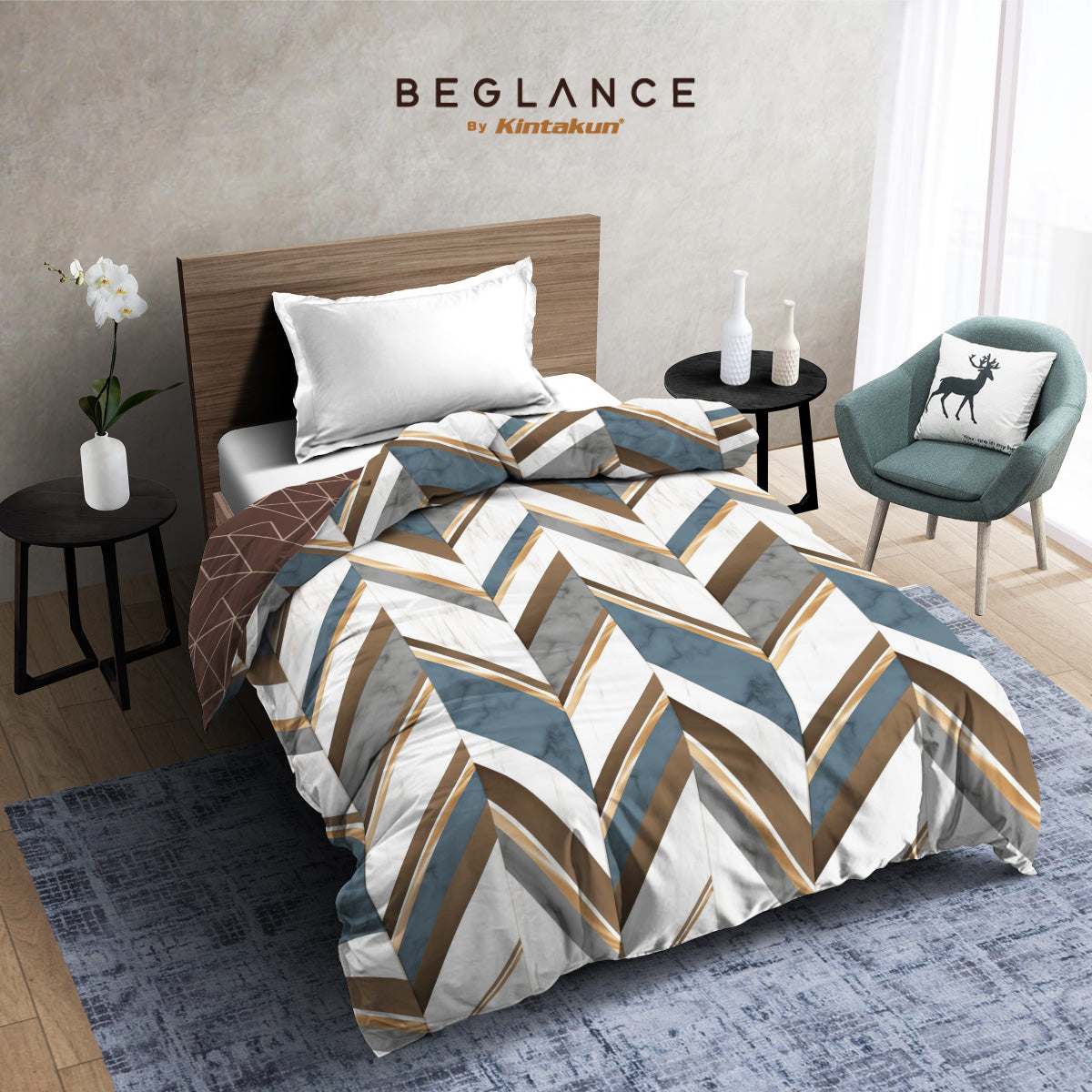 Beglance Mirosuede Comforter Only 160 x 240 Varian Motif