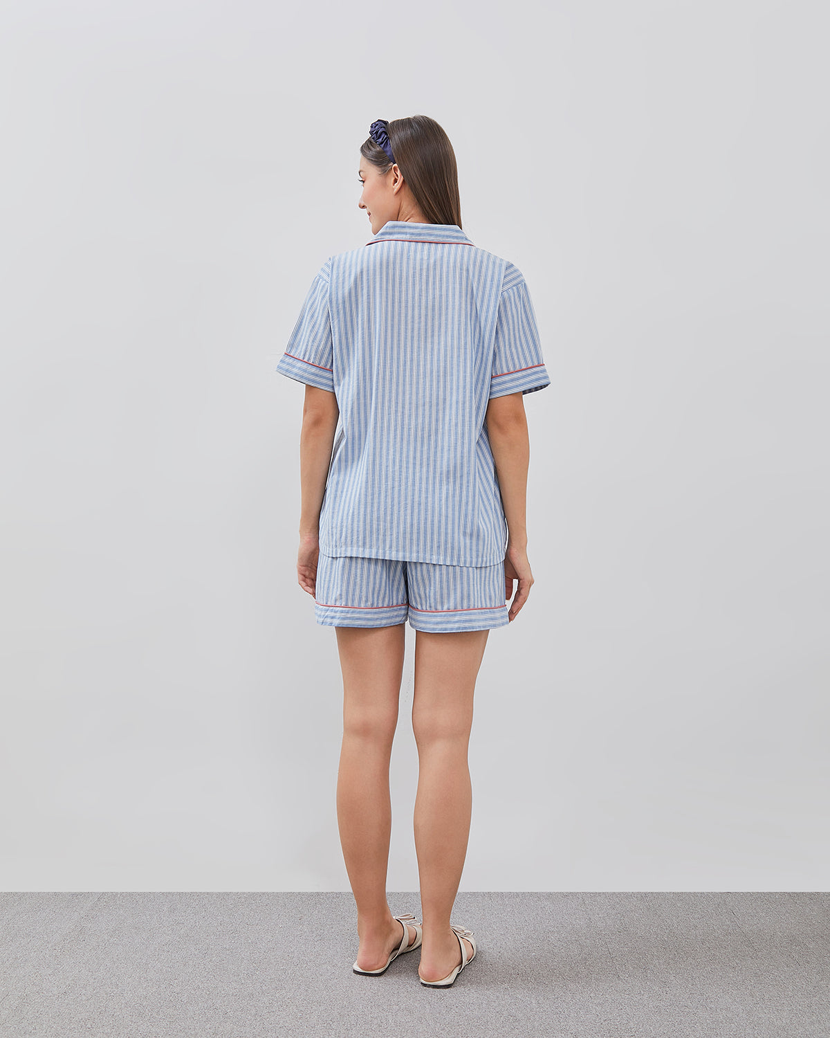 Cottonbee One Set Piyama Katun Wanita Varian Periwinkle