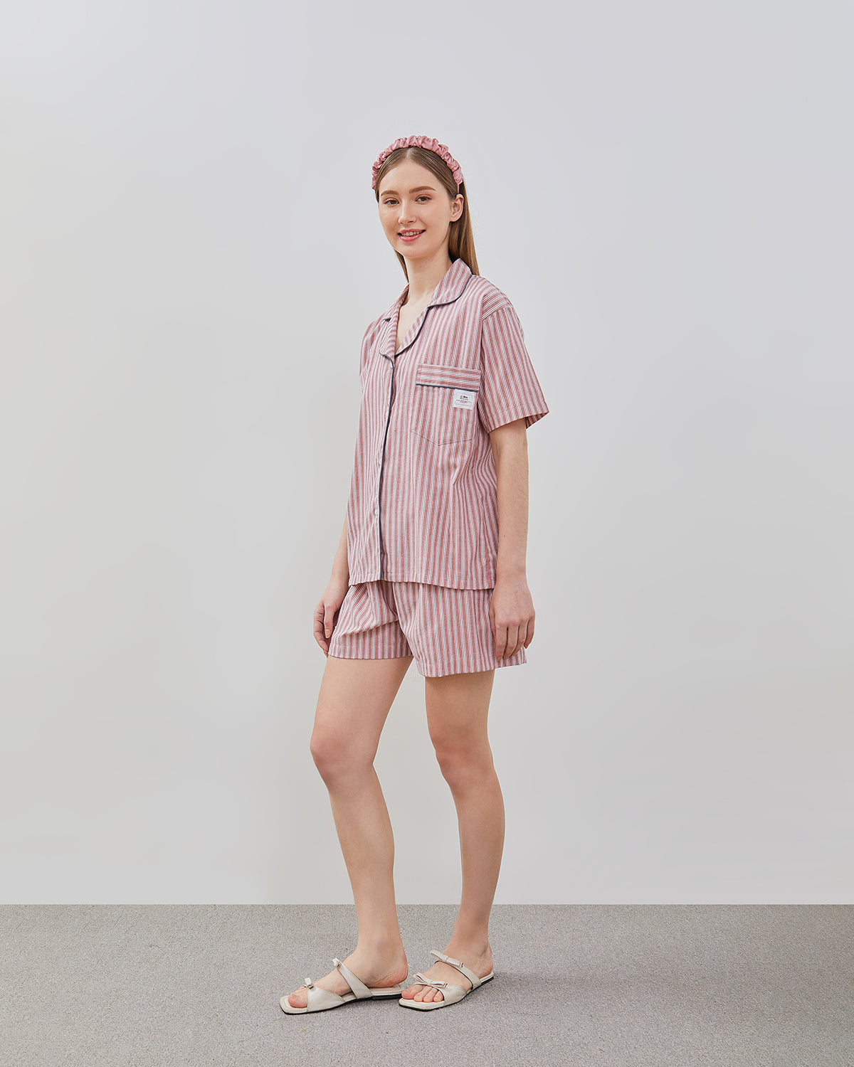 Cottonbee One Set Piyama Cotton Pria dan Wanita Varian Rose Toffee