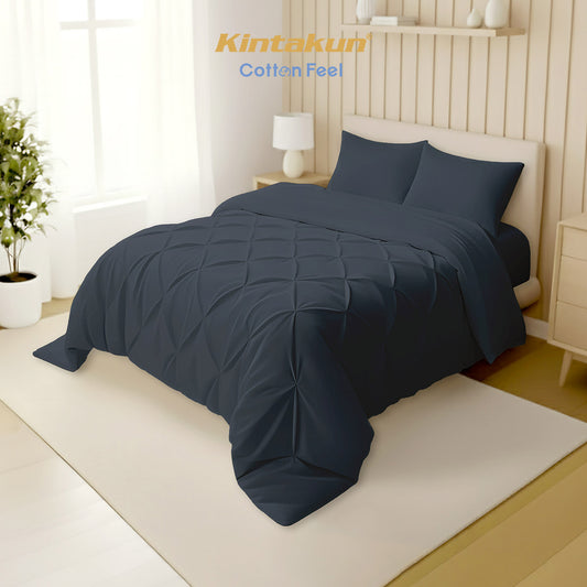 Kintakun Cotton Feel Comforter Basic & Pinch Quilt Varian Steel Gray