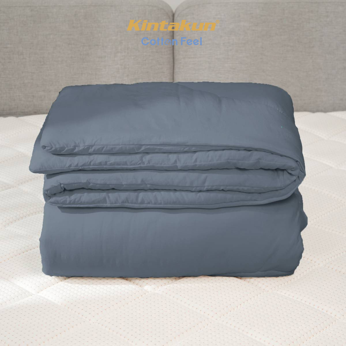 Kintakun Cotton Feel Mix & Match Sprei Pocket Varian Steel Grey Tinggi 30 cm