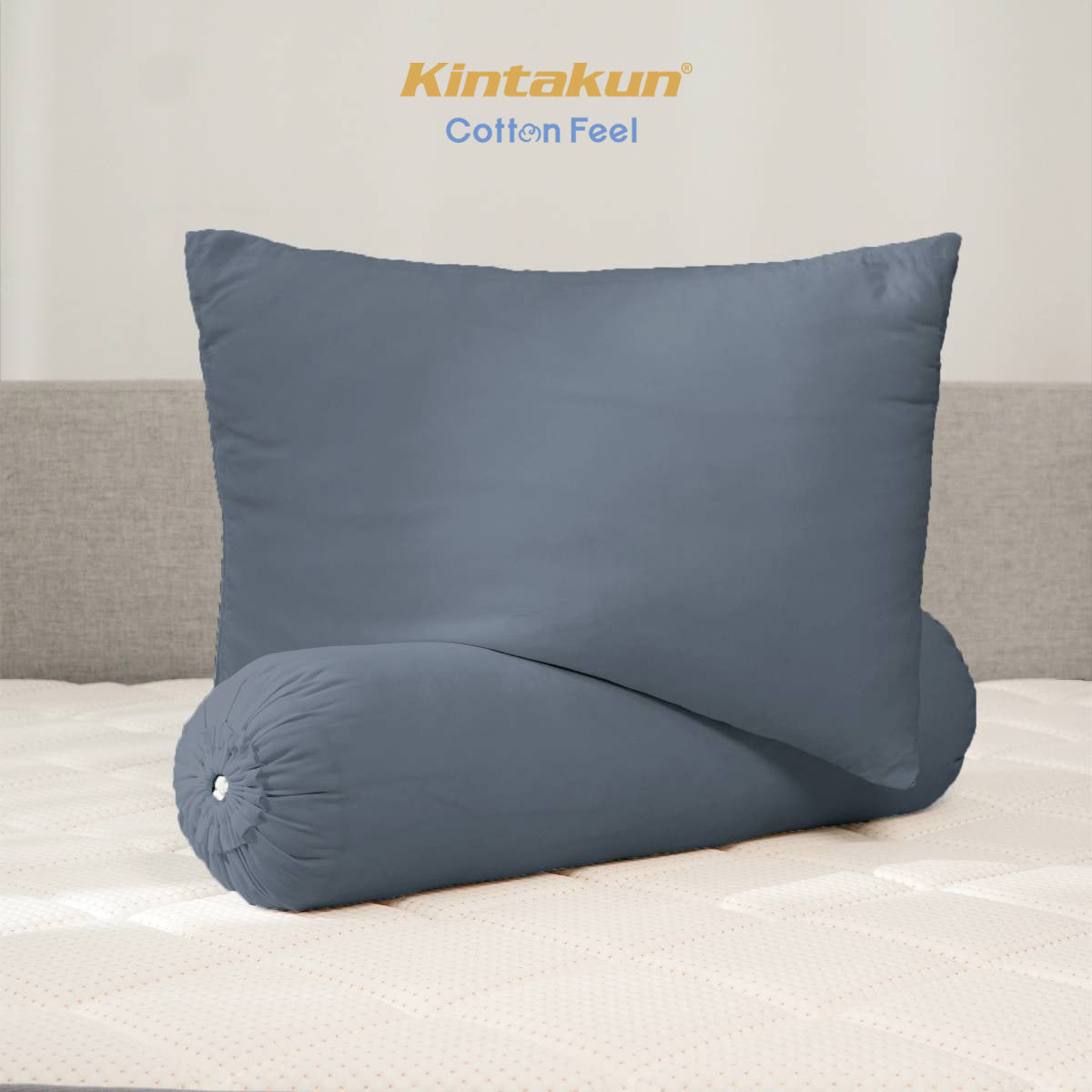 Kintakun Cotton Feel Mix & Match Sprei Pocket Varian Steel Grey Tinggi 30 cm